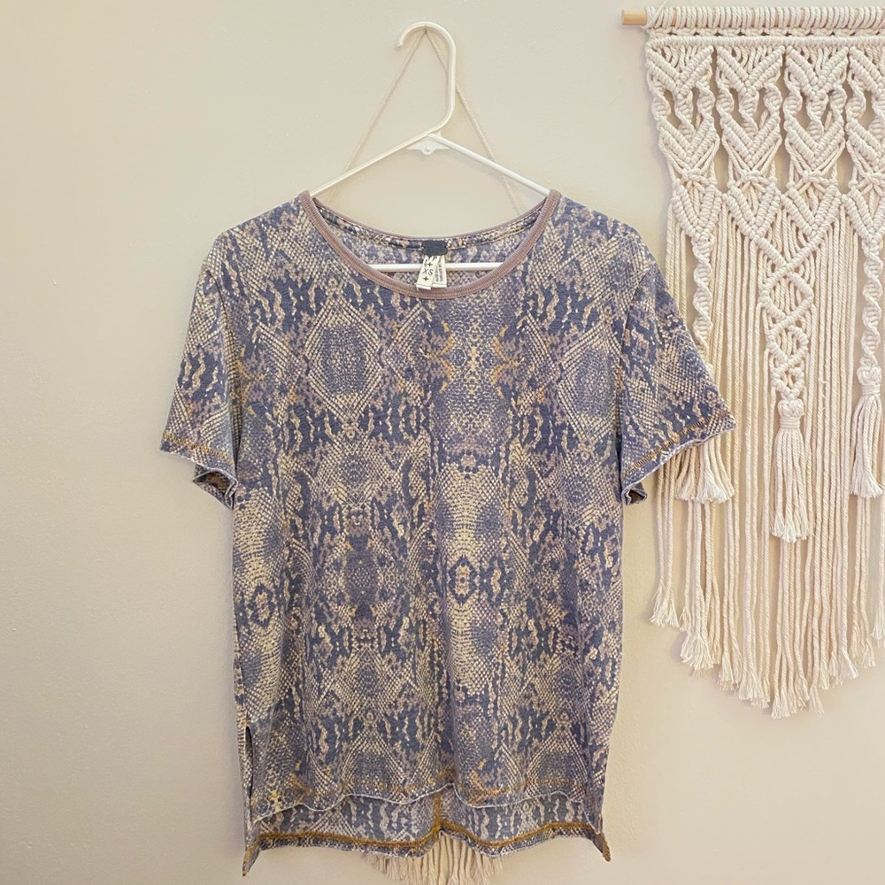 Free People Snake Skin Print Tshirt